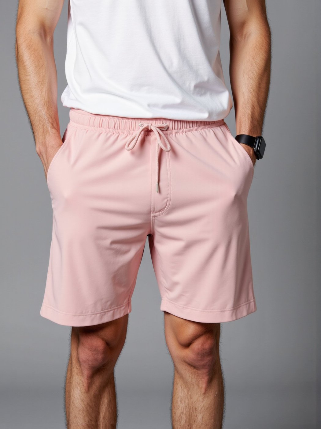 Imagem principal Shorts com Zíper nos Bolsos Bermuda D'água de Tactel com Elastano Surf Treino Praia Debex rosa Debex rosa