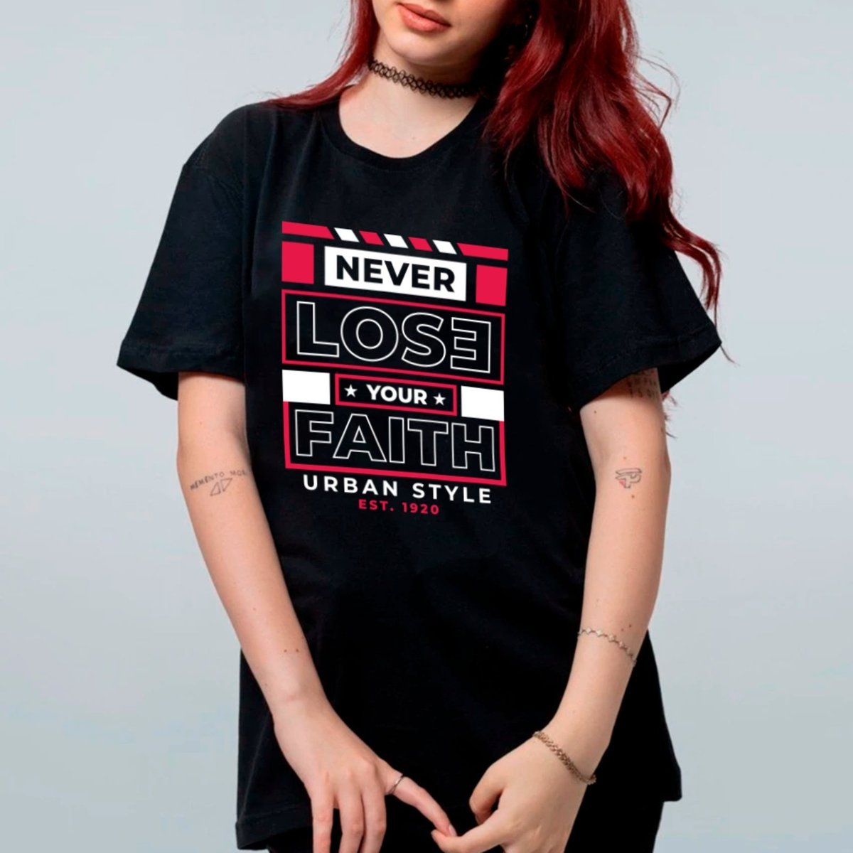 Imagem principal Camiseta Ousy Never Lose Your Faith Oversized Unissex preto ousy preto