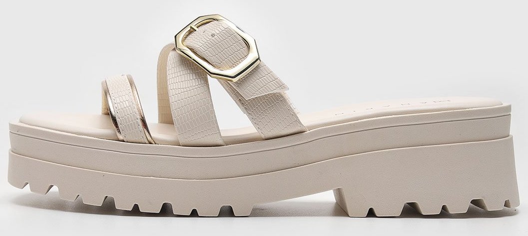 Sandália Ramarim Recorde Matalizado Off-White