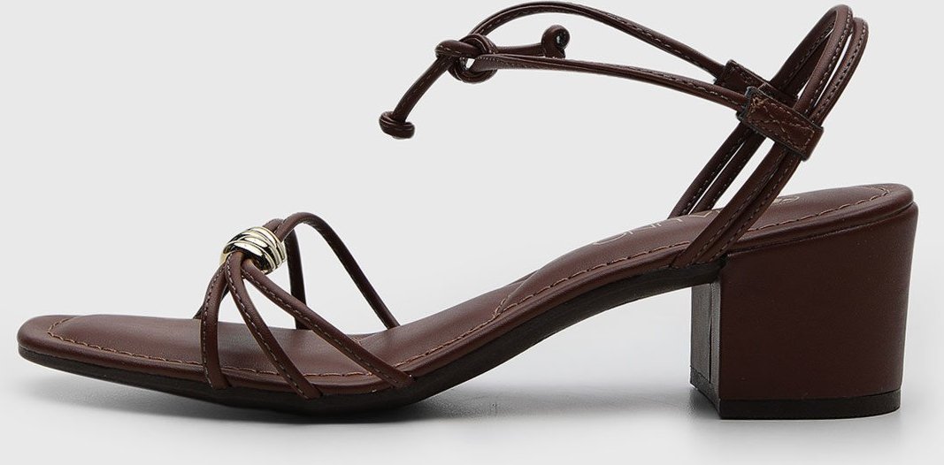 Sandália Feminina VIA UNO Tiras Detalhe Metálico