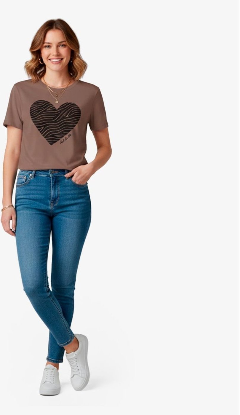 Imagem principal Blusa Feminina Manga Curta Infinita Cor marrom INFINITA COR marrom