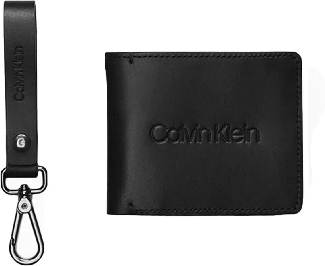 Imagem principal Kit Carteira e Chaveiro Calvin Klein Couro Logo Preta preto Calvin Klein preto
