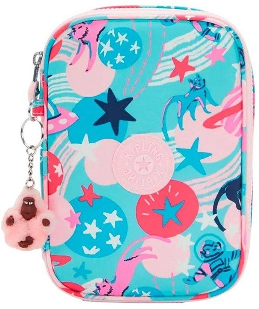 Imagem principal Estojo Kipling 100 Pens Estampado Cat in Space Rosa Azul incolor rosa Kipling incolor rosa