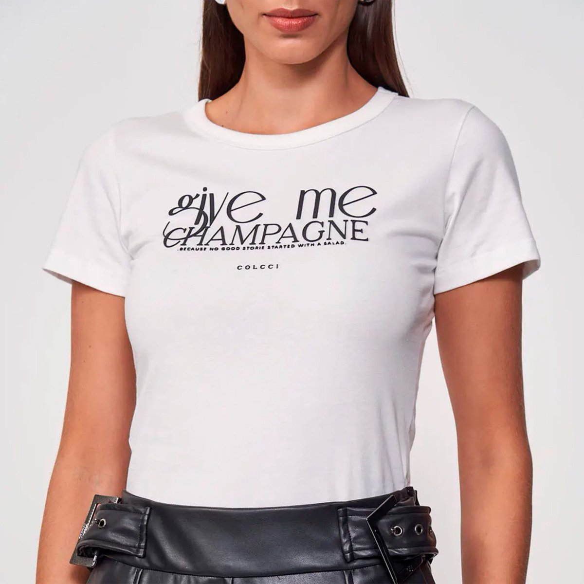 Camiseta Colcci Slim In25 Off White Feminino