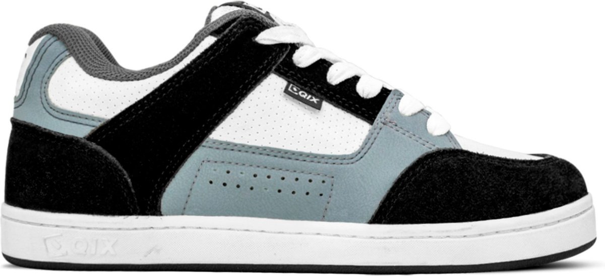 Imagem principal Tênis Qix Skate Retrô AM Cinza Branco preto Qix preto