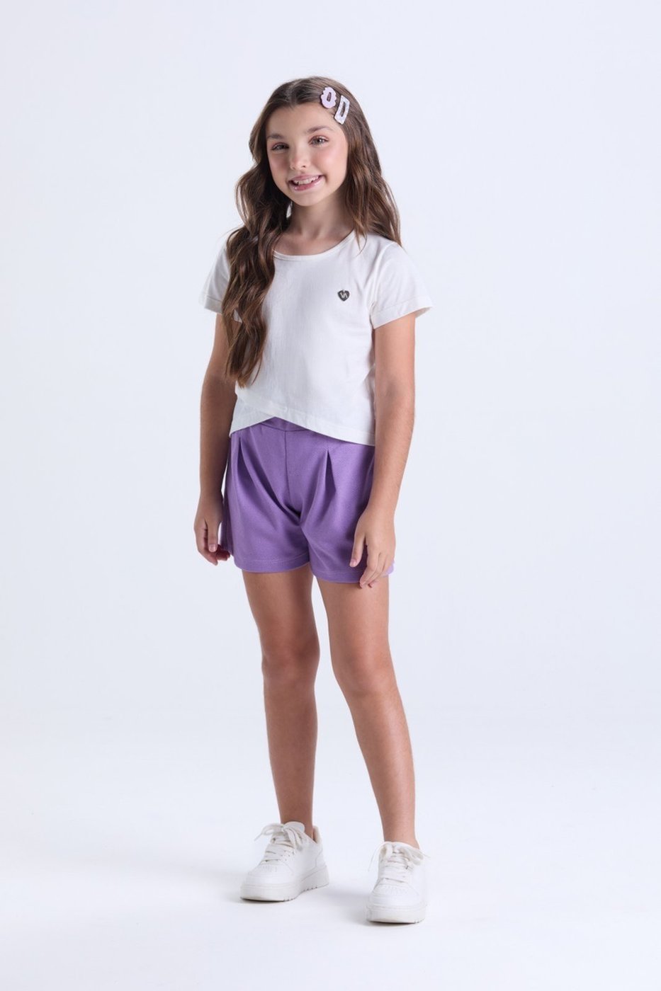 Imagem principal Infantil - Conjunto de Verão Cropped Transpassado VIDA COSTEIRA branco VIDA COSTEIRA branco