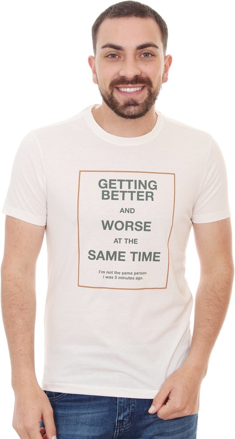 Camiseta Sergio K Masculina Better And Worse Off-White