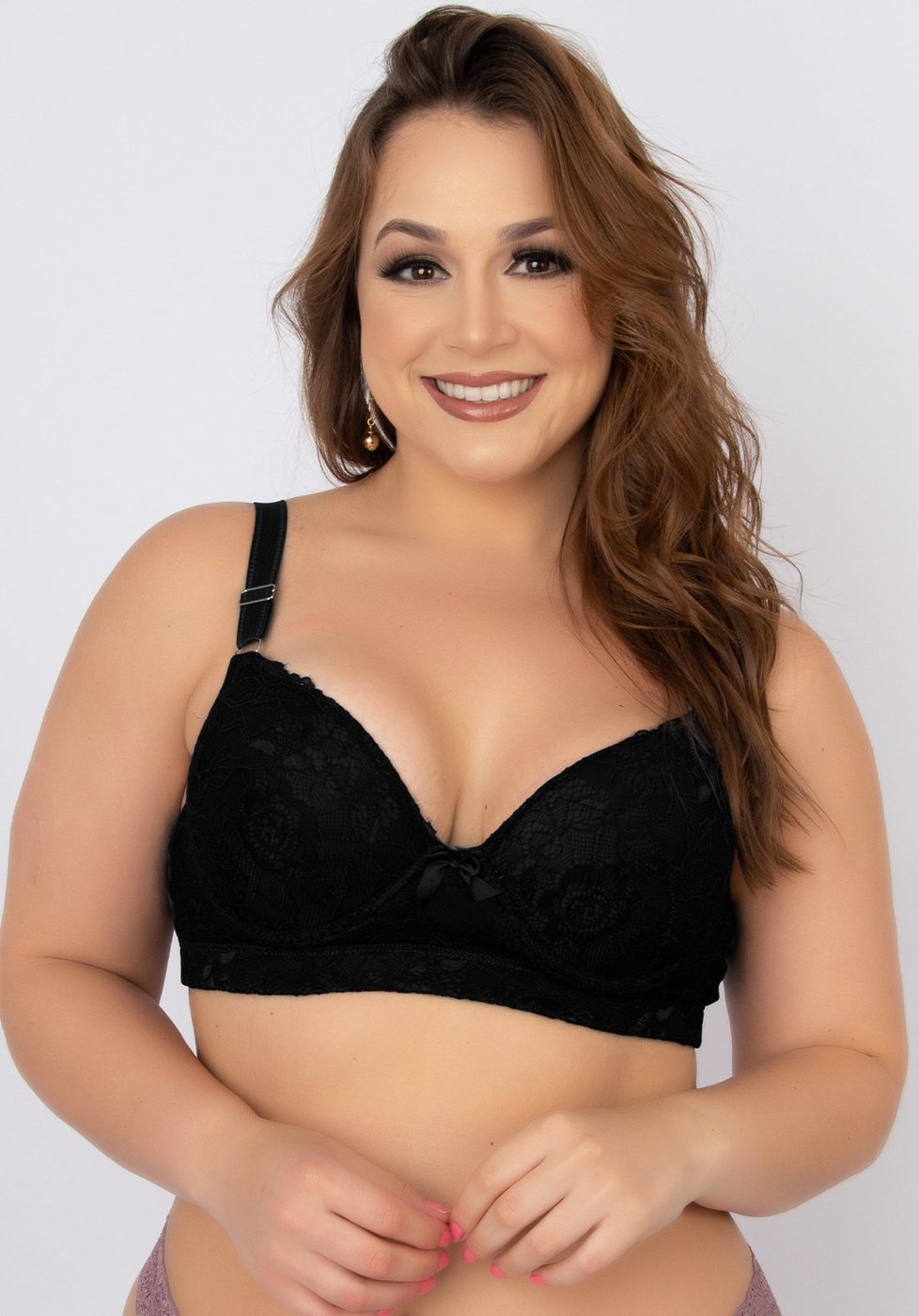 Imagem principal Soutien Plus Size WLS Modas com Bojo Alça Reforçada preto WLS Modas preto