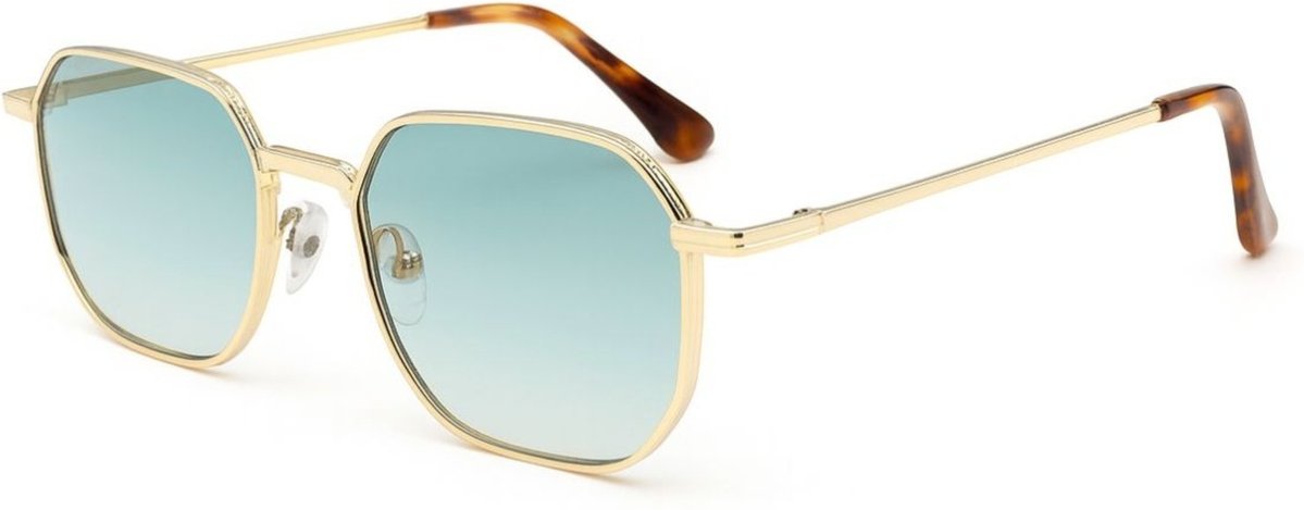 Imagem principal Óculos de Sol Dourado Feminino Lente Azul Claro UV400 Verde FMF verde azul FMF verde azul