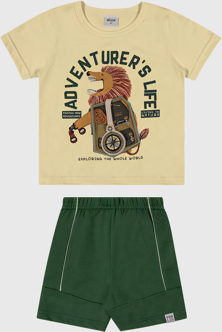 Infantil - Conjunto 2pçs Manga Curta Elian Camiseta E Bermuda