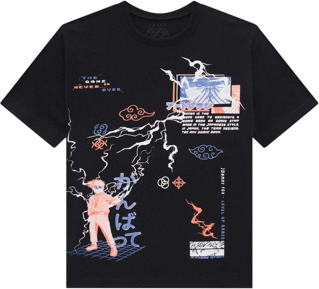 Infantil - Camiseta Estampa Level Up Johnny Fox