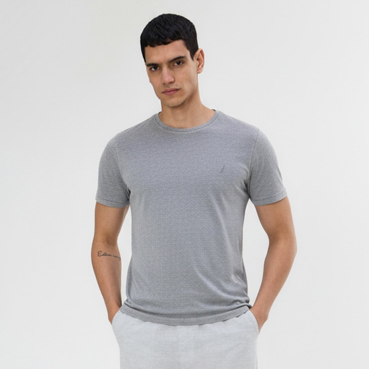 Camiseta Nautica Manga Curta Stonada Estampada