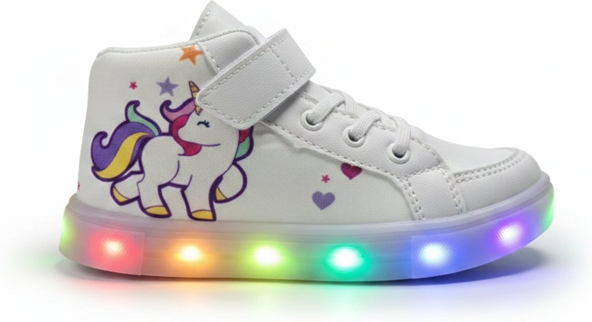 Imagem principal Infantil - Tenis Feminino de Led Botinha Unicornio Meninas Calce Facil CALCADOS LGHT LIGHT preto CALCADOS LGHT LIGHT preto