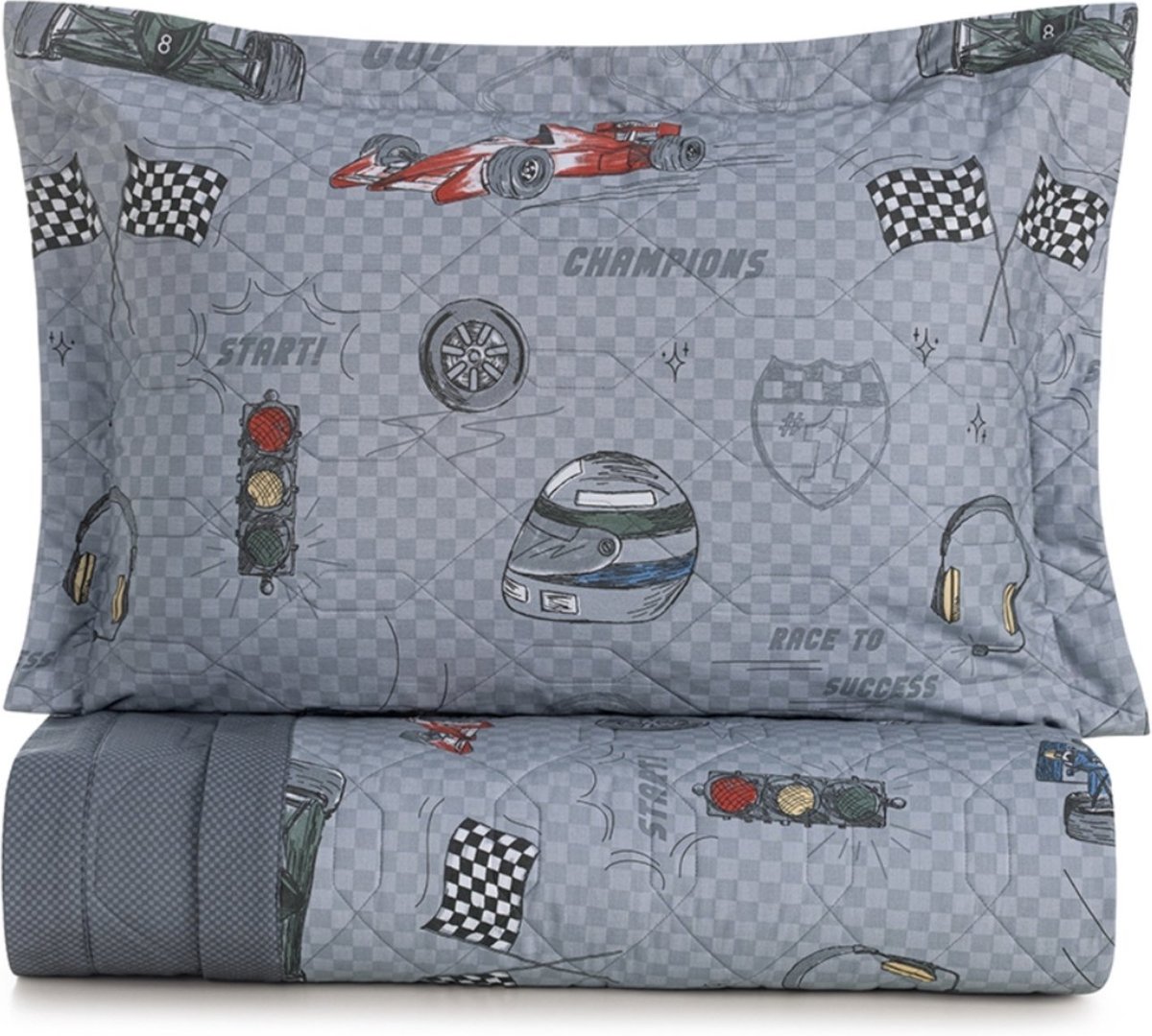 Imagem principal Kit Colcha 200 Fios Karsten 2 Peças Corrida cinza Karsten cinza