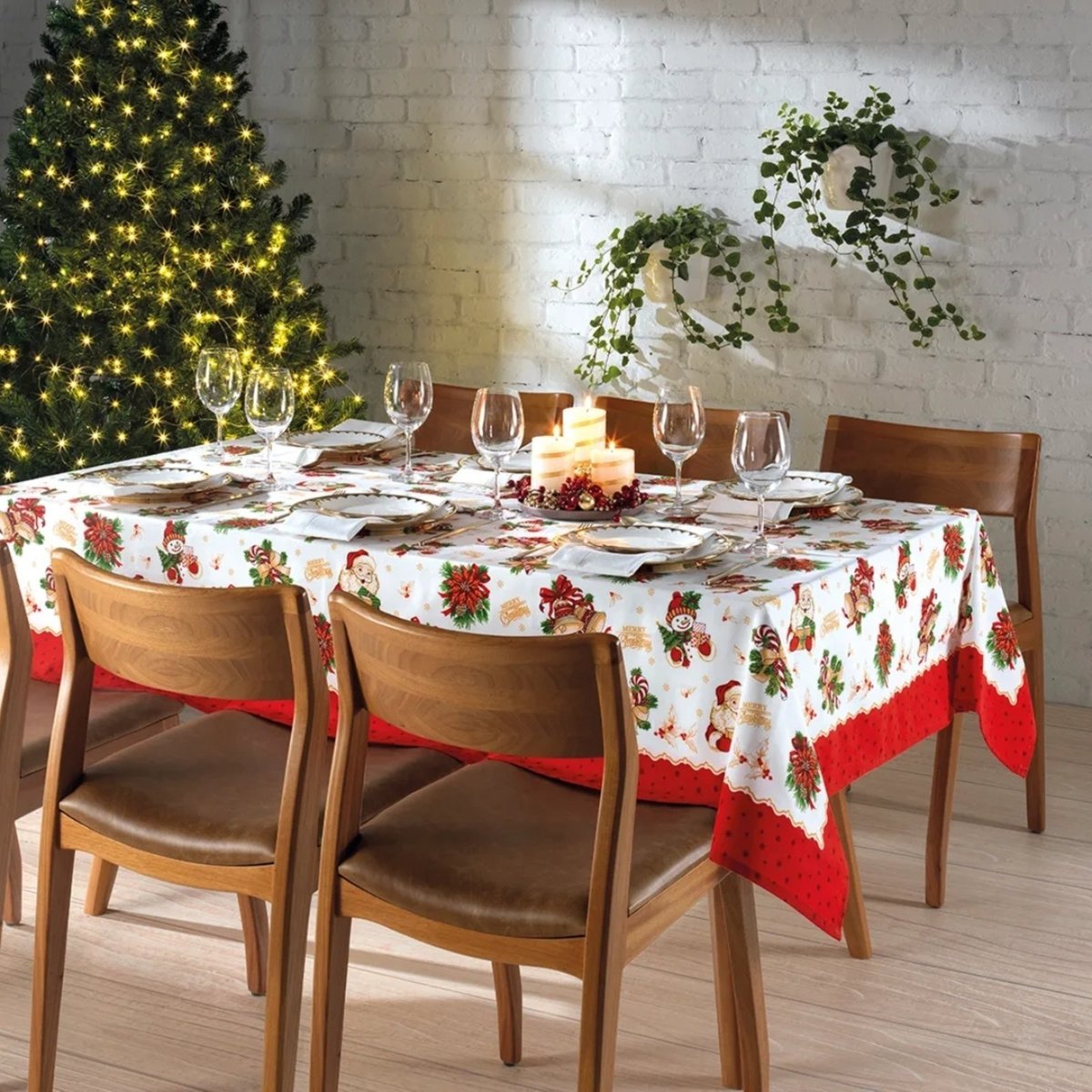Imagem principal Toalha Mesa 4 Lugares Dohler Impermeavel Natal 111 branco/vermelho Dohler branco/vermelho