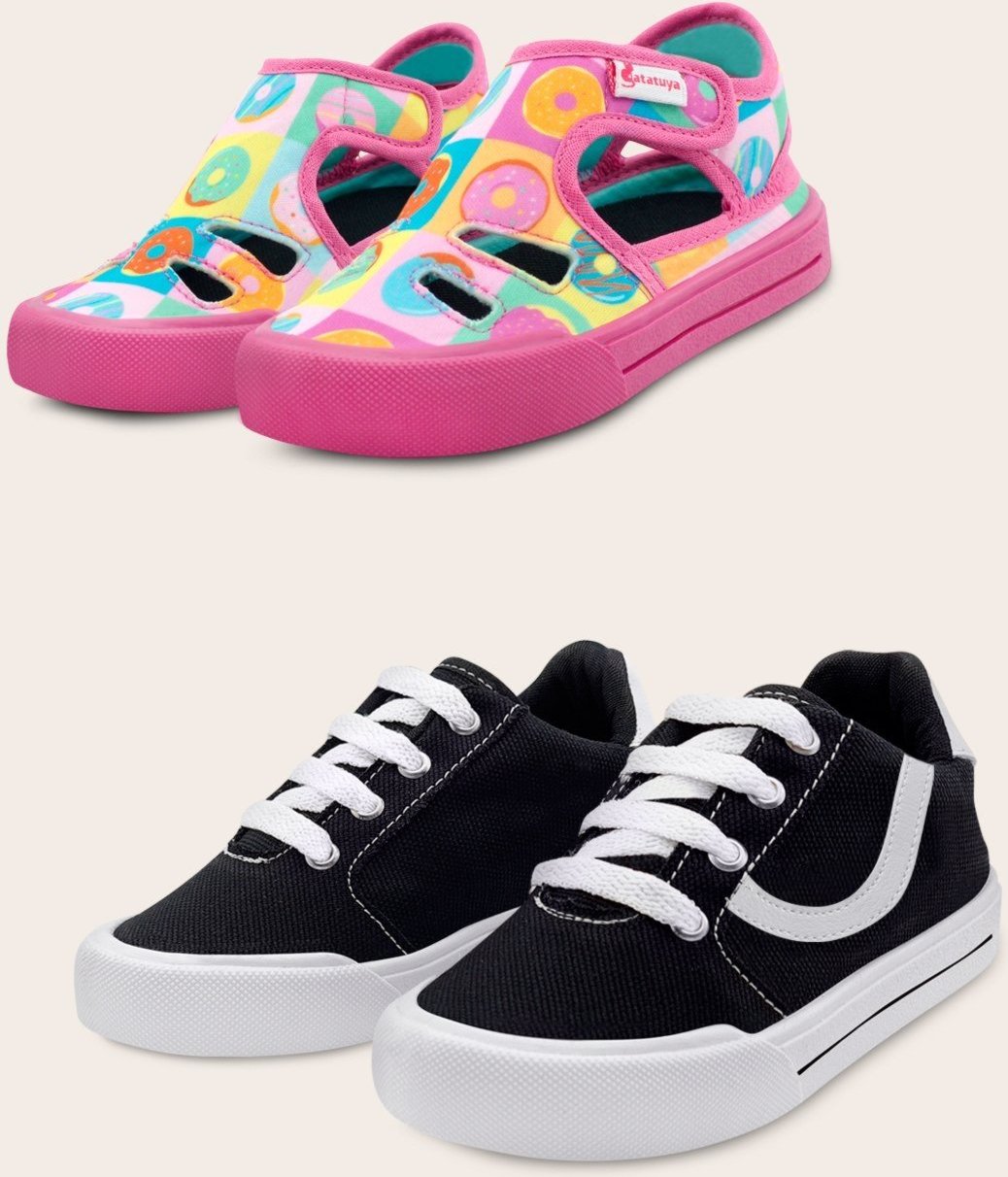 Infantil - Kit 2 Pares Sandália Papete Cupcake E Tênis Menina Casual