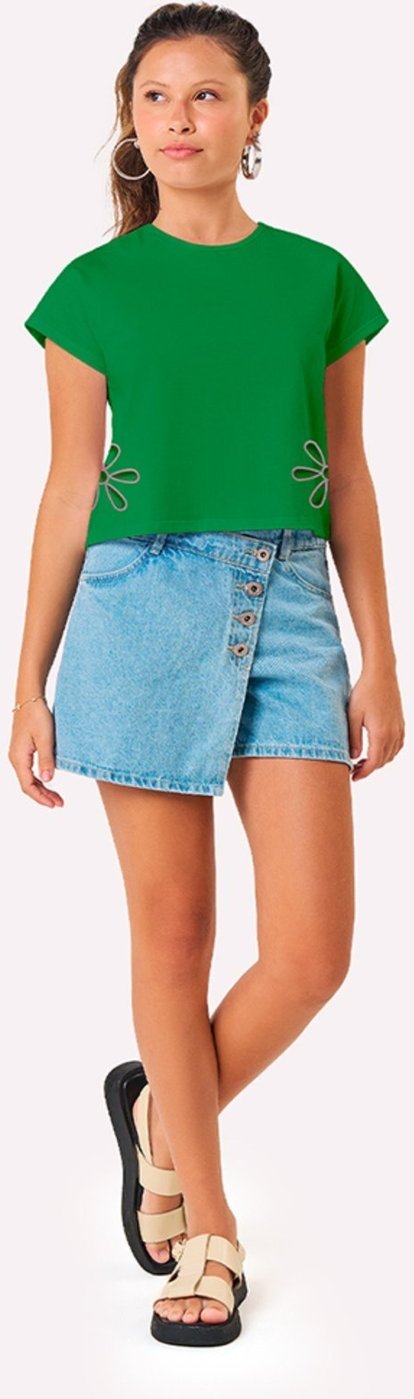 Imagem principal Infantil - Blusa Menina Corte a laser Kyly branco Kyly branco