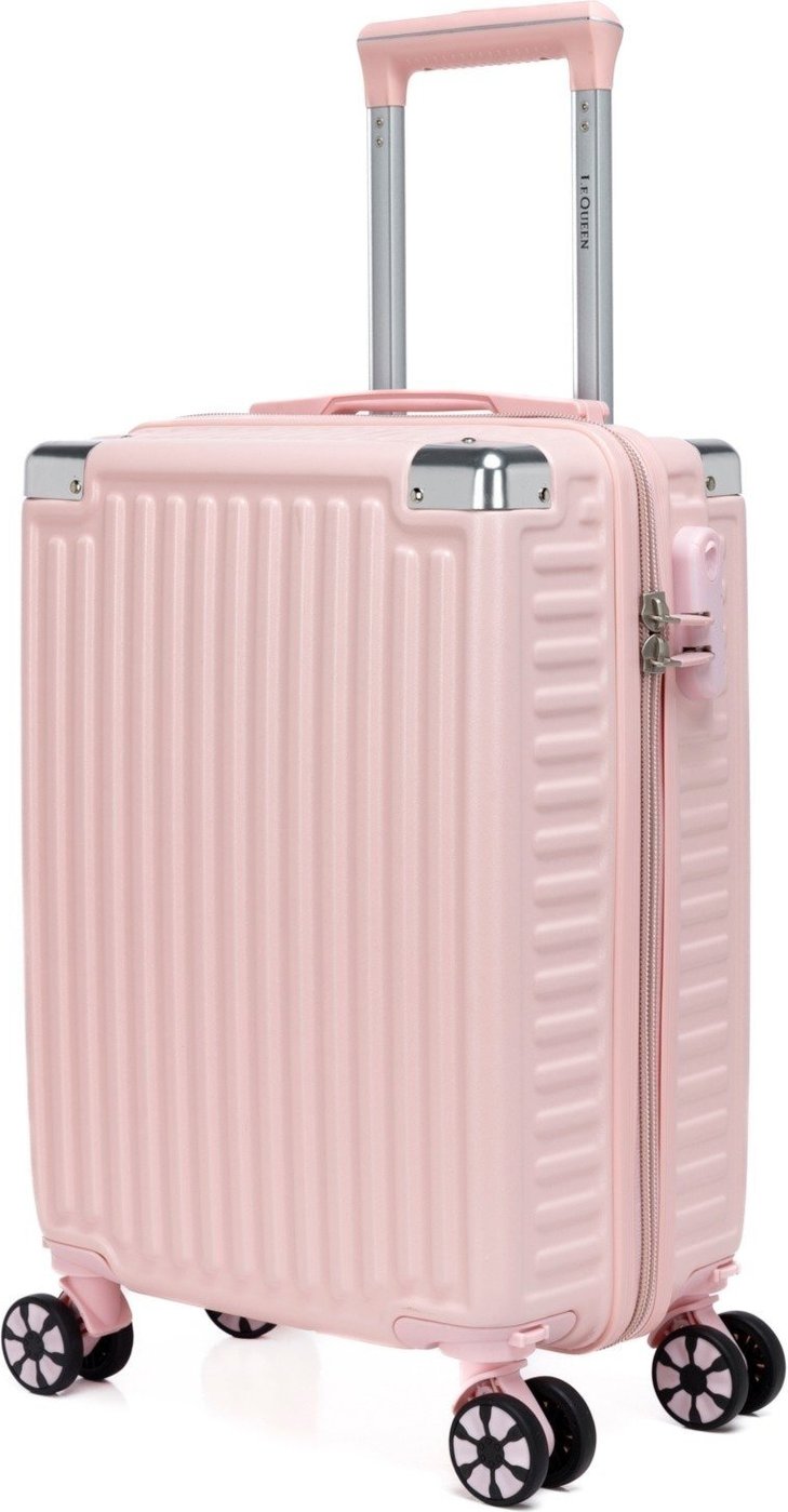 Infantil - Mala De Bordo Viagem Lequeen Resistente Rodinhas Cinza/Rosa