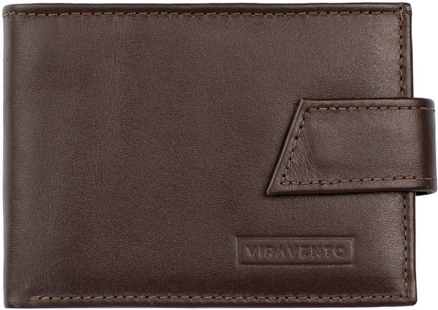 Imagem principal Carteira Vira Vento Masculina De Couro Italiano Com Botão Matt 8,5x11,5cm café Vira Vento café