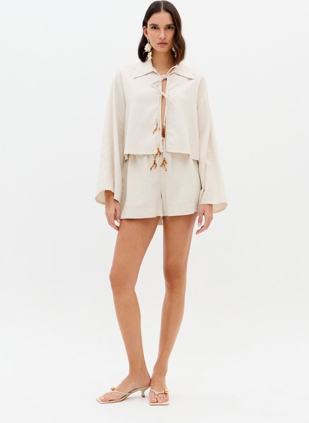 Short Cós Elástico Com Linho