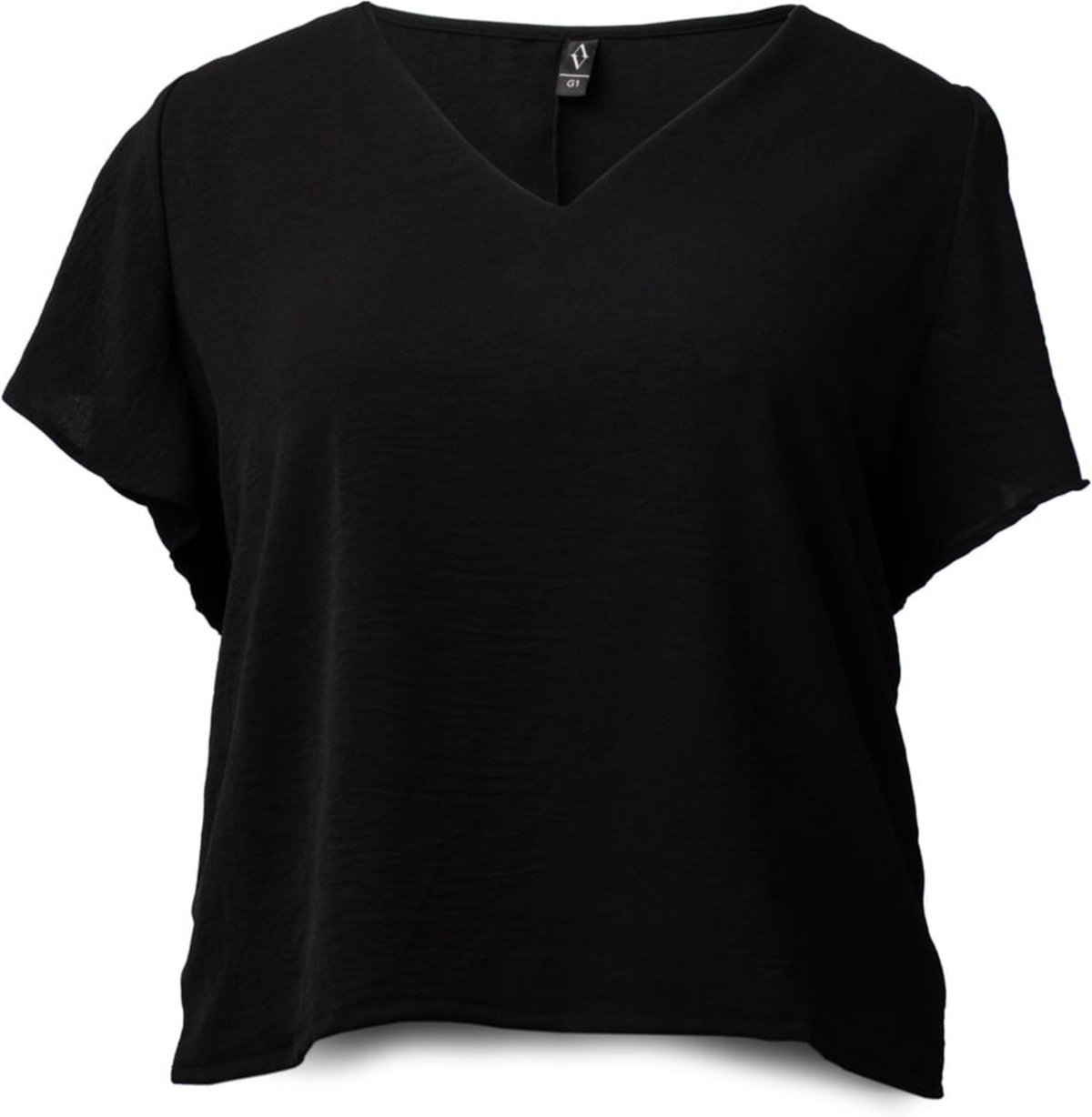 Blusa Feminina Averzzy Plus Size Manga Ampla Lisa Preta