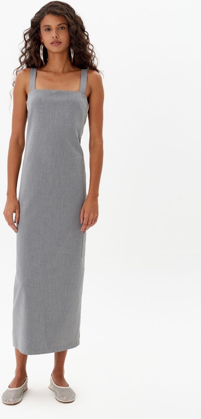 Vestido Super Midi Alfaiataria com Alça