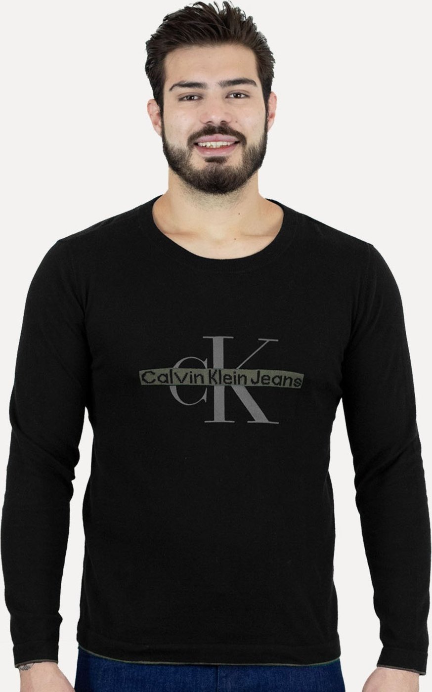 Imagem principal Suéter Calvin Klein Jeans Masculino Tricot Logo Reissue preto Calvin Klein preto