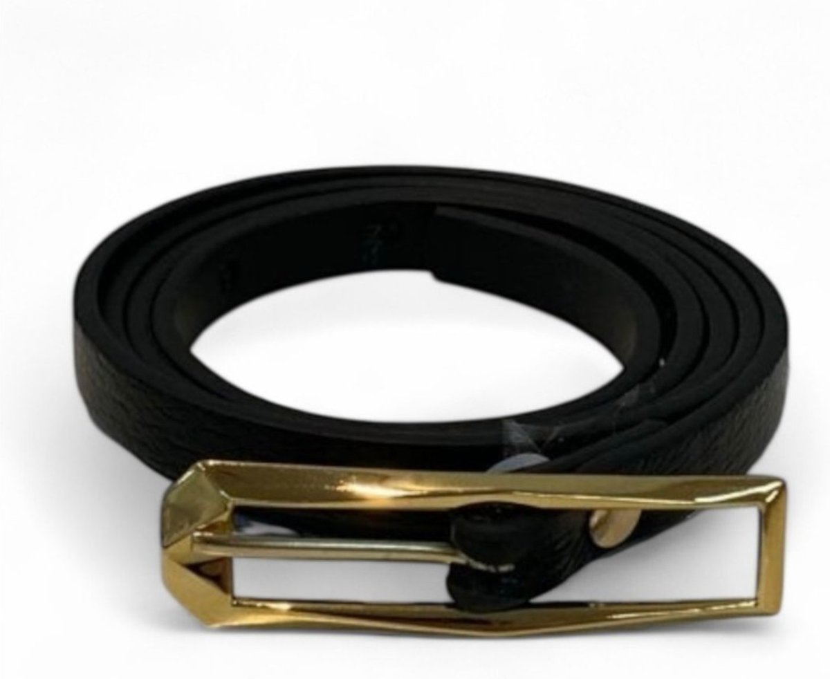 Cinto Fino Feminino em Couro Fivela Comprida 017