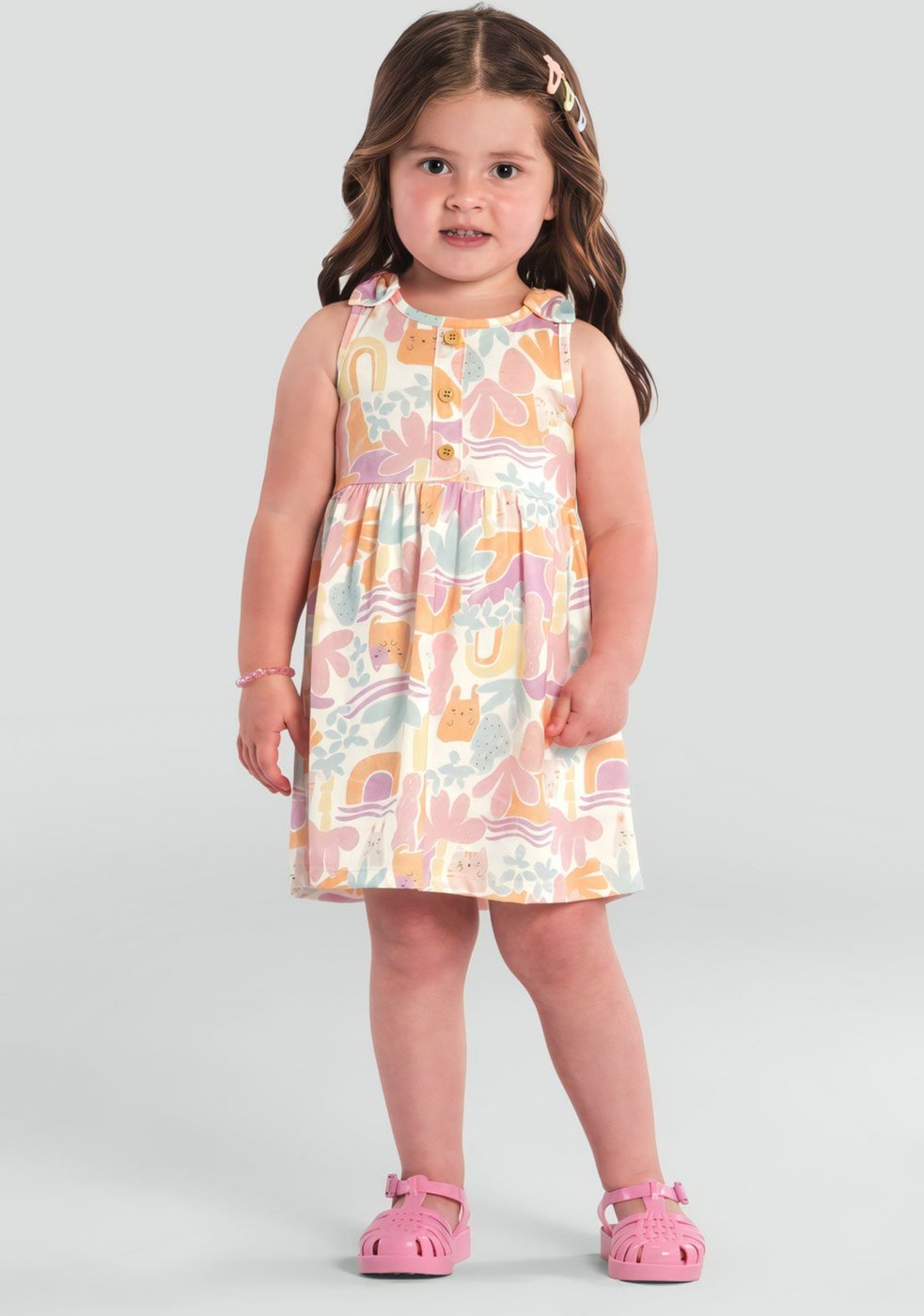 Vestido Brandili Full Print Off-White