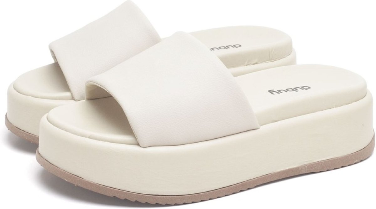 Papete Chinela Tamanco Feminino DUBUY 2062FG Off-White