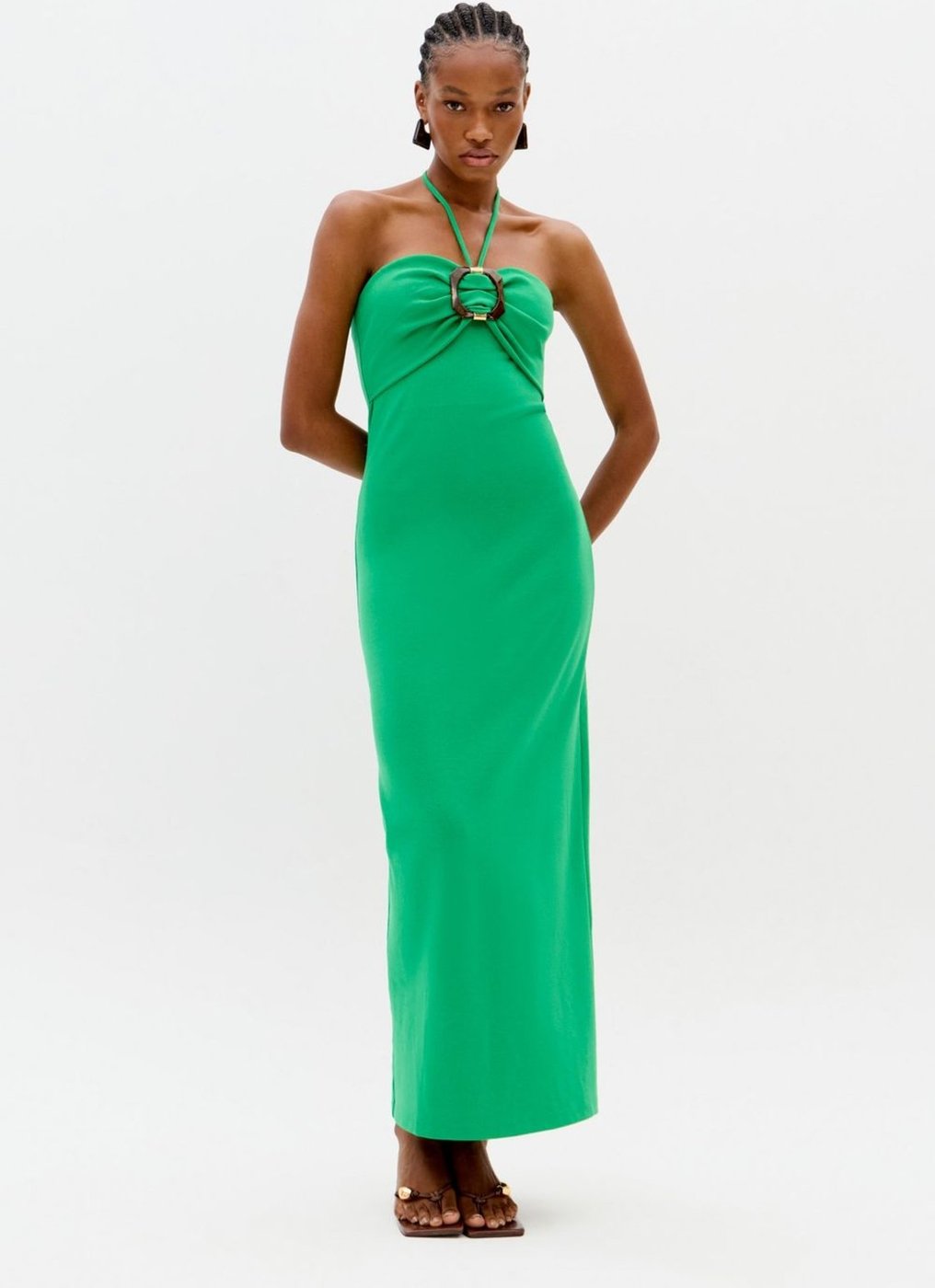 Vestido Super Midi Frente Única