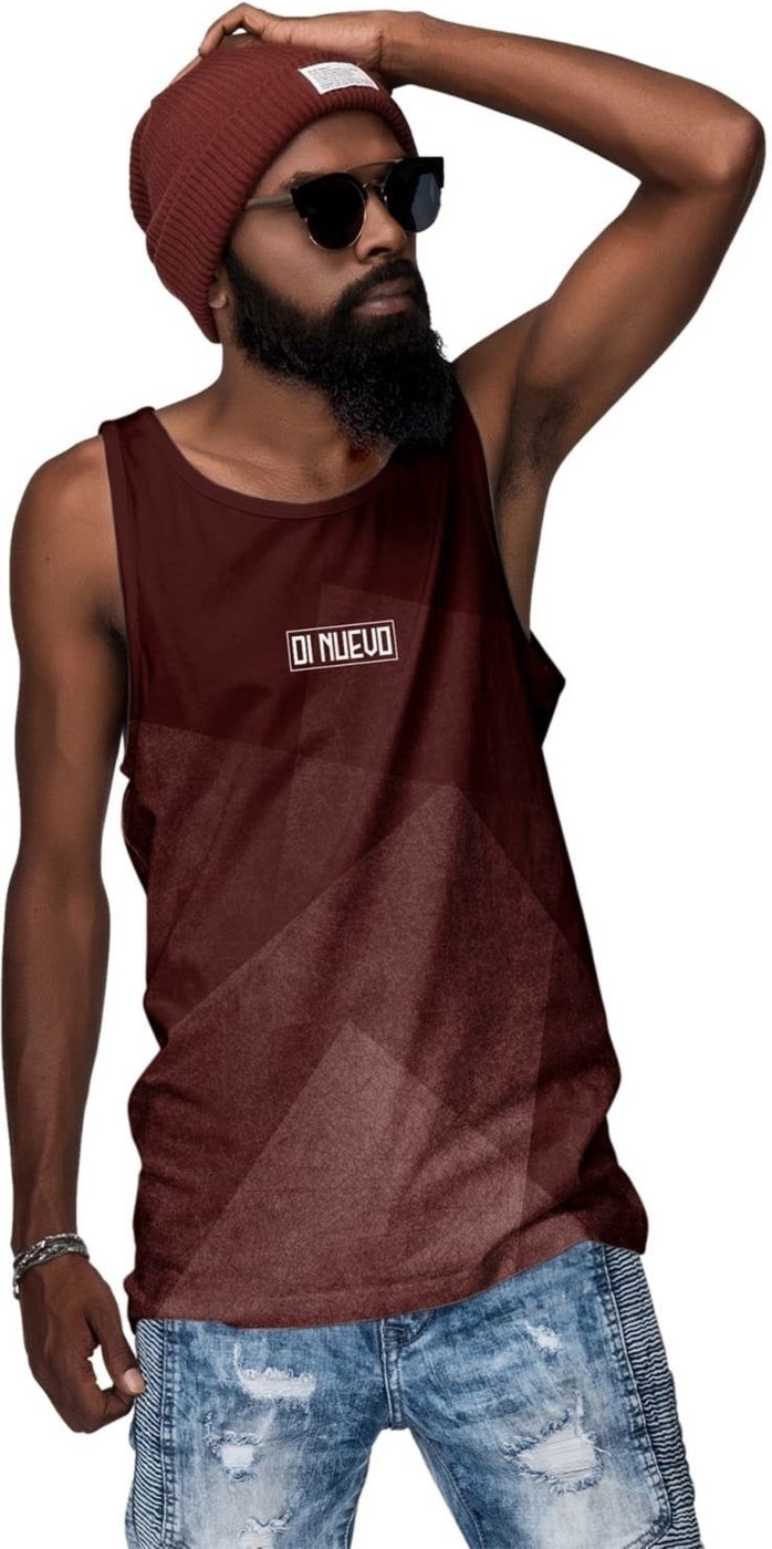 Imagem principal Camiseta Regata Bordô Mascuilna Retangulos Di Nuevo vinho Di Nuevo vinho