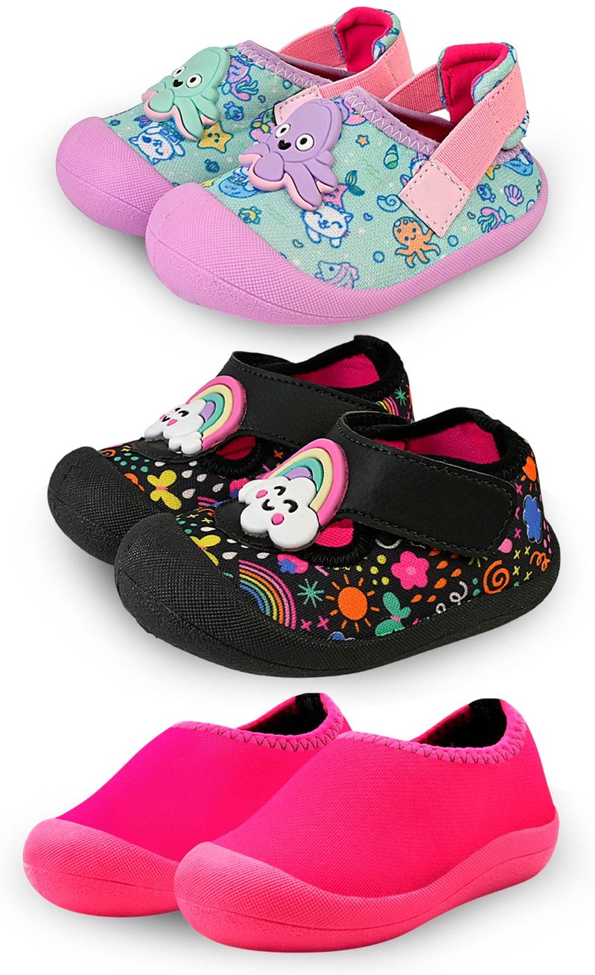 Imagem principal Infantil - Kit 3 Pares Sapatinho Menina Conforto Sereia Mzkid azul/pink/rosa pink Mzkid azul/pink/rosa pink