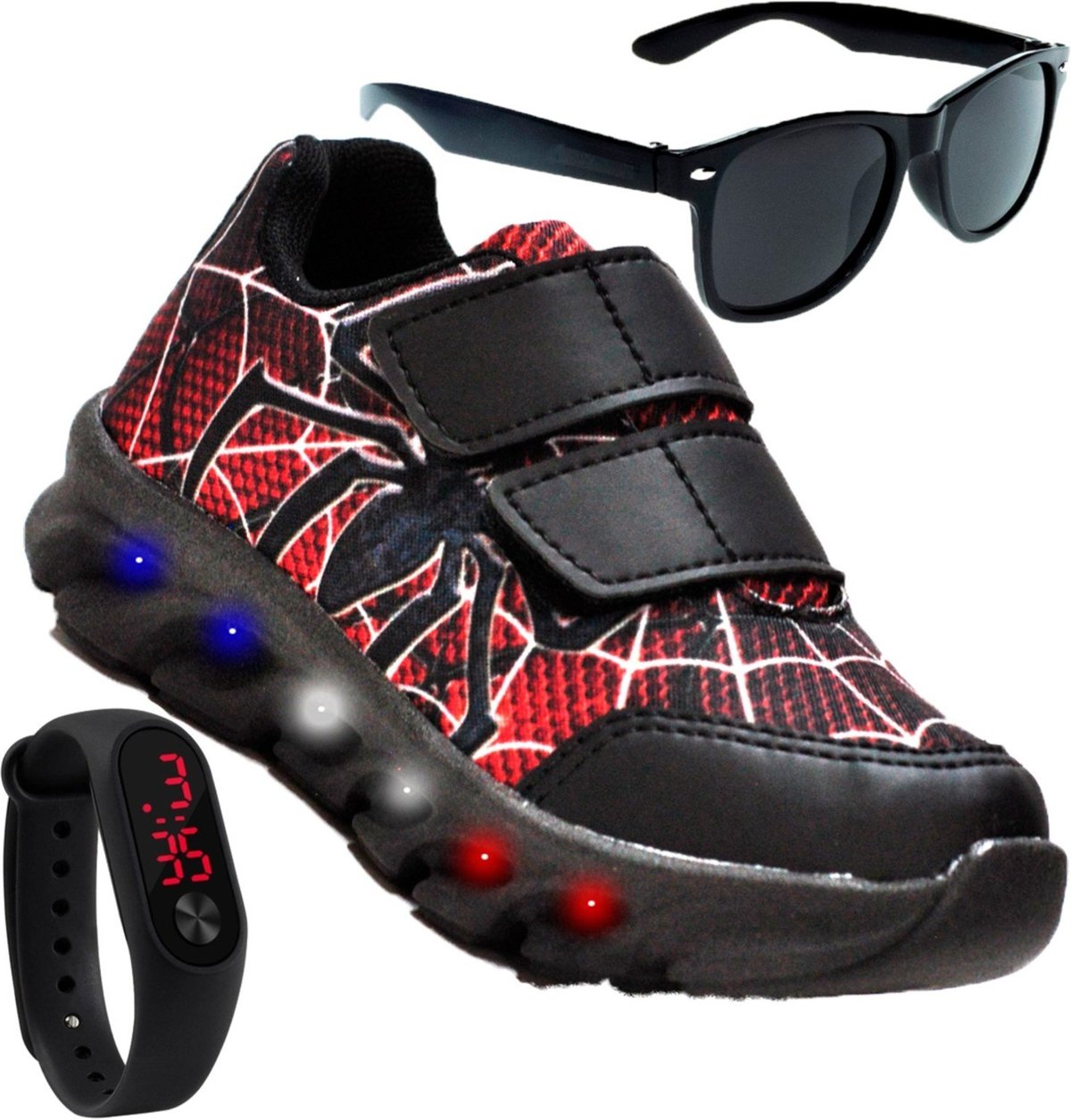 Imagem principal Infantil - Tenis Masculino de Led Aranha Calce Facil Original + Brindes Venza preto Venza preto