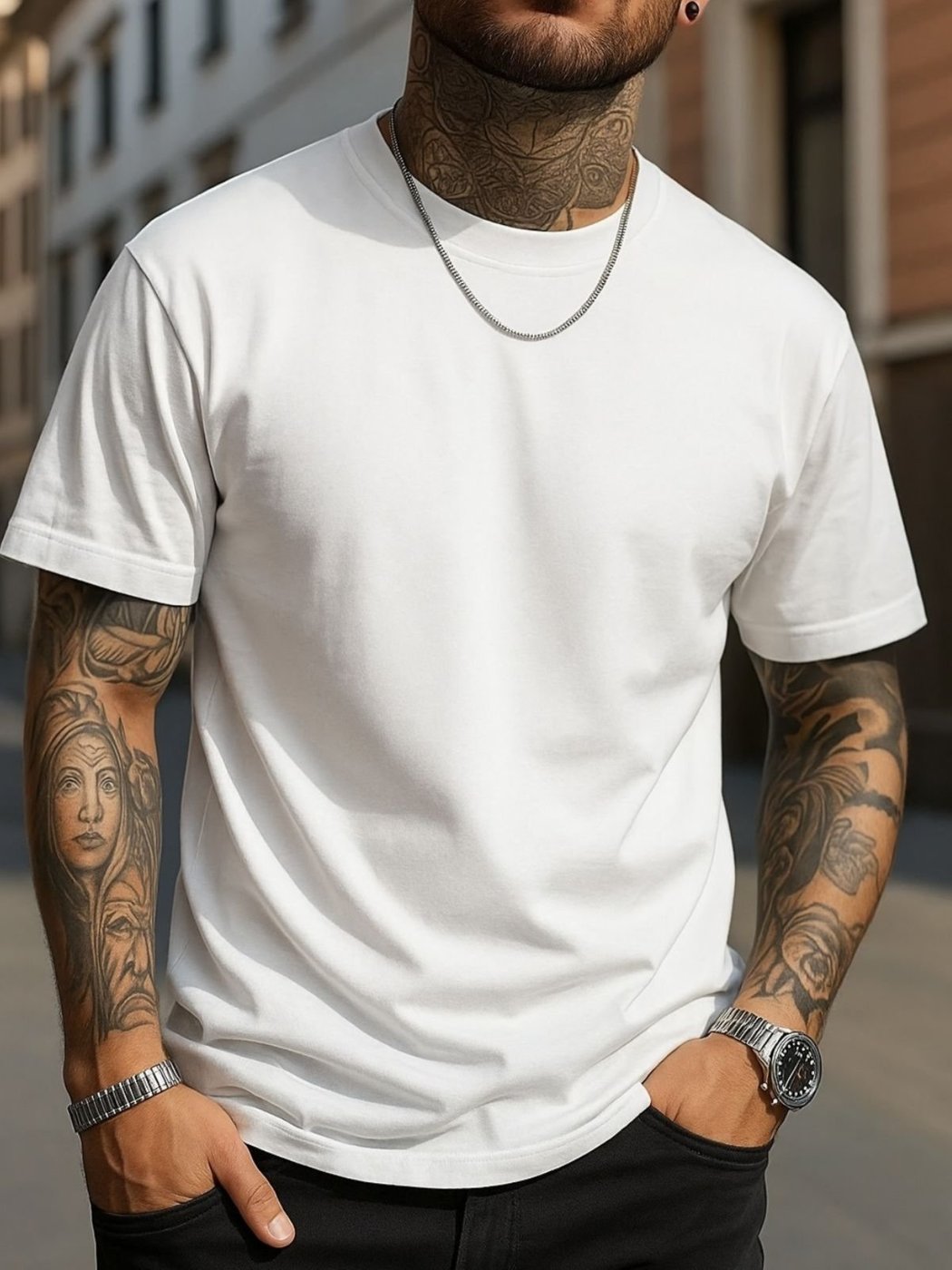 Imagem principal Camiseta Básica Safira Moda Algodão Branca branco Safira Moda branco