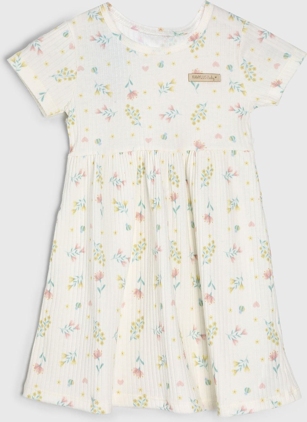 Imagem principal Vestido Kamylus Manga Curta Floral branco Kamylus branco