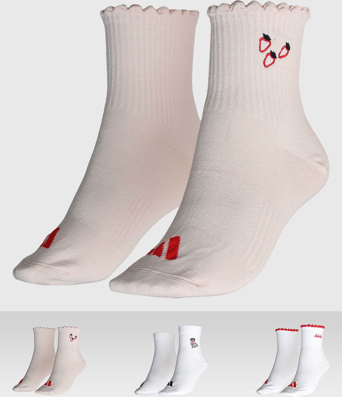 Kit 3 Pares de Meias Feminina adidas Performance Gráfica