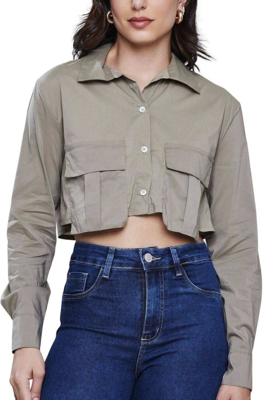 Imagem principal Camisa Sawary Cropped - 278304 verde Sawary verde