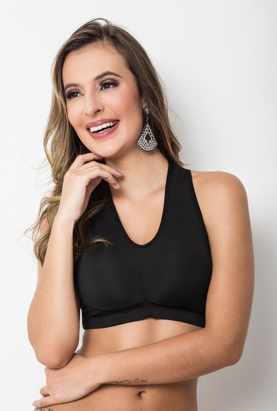 Imagem principal Top Sport Nadador Gabi Lingerie Academia Com Bojo Removível preto Gabi Lingerie preto