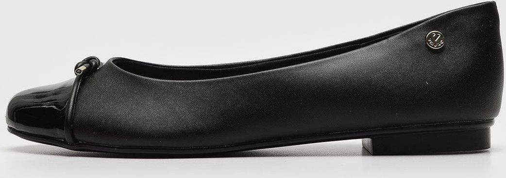 Sapatilha Via Uno Ponta Verniz Preta