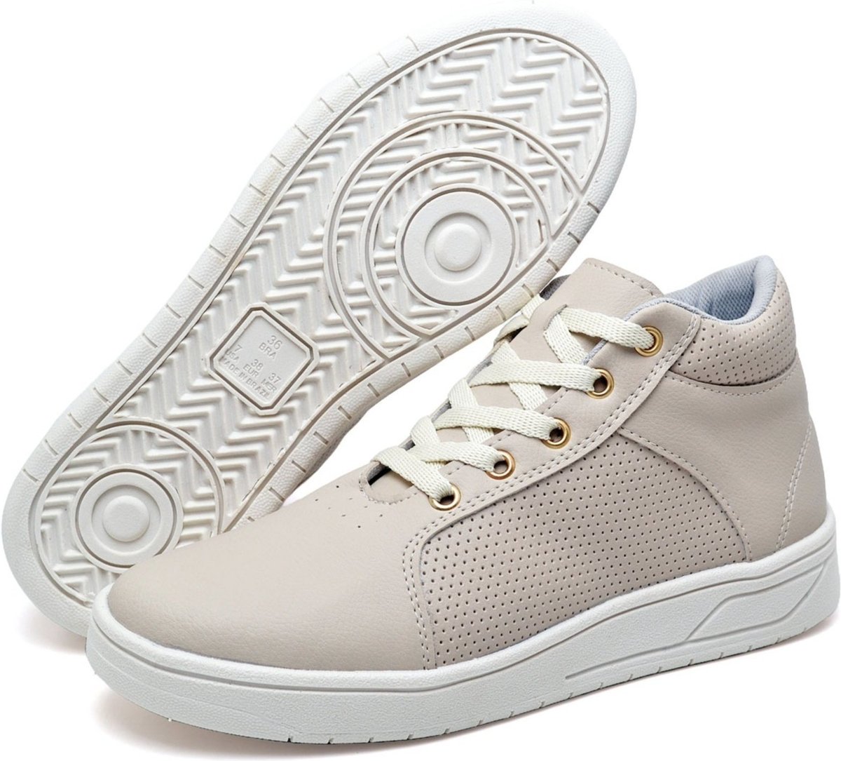 Imagem principal Tênis Feminino Casual Botinha Cano Alto Conforto em Sintético Polo Blu bege Polo Blu bege