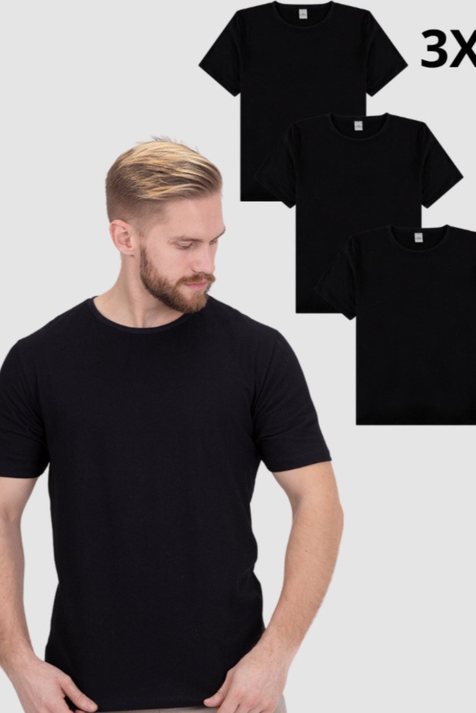 Imagem principal Kit 3 Camisas Básicas Adulto VIDA COSTEIRA preto VIDA COSTEIRA preto