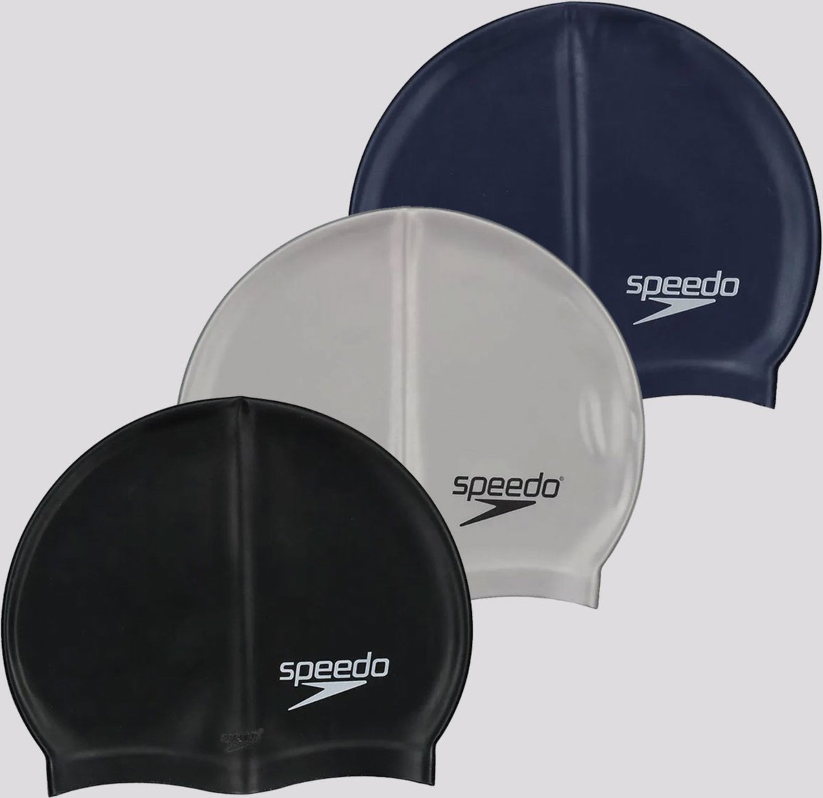 Kit 3 Toucas de Natação Speedo Silicone Lisa