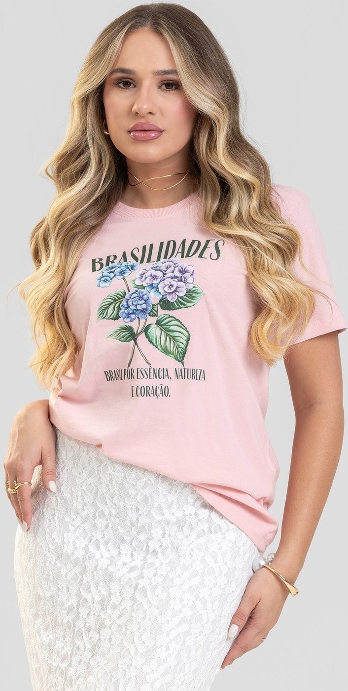 Camiseta Feminina Cianitas Estampa Brasilidades