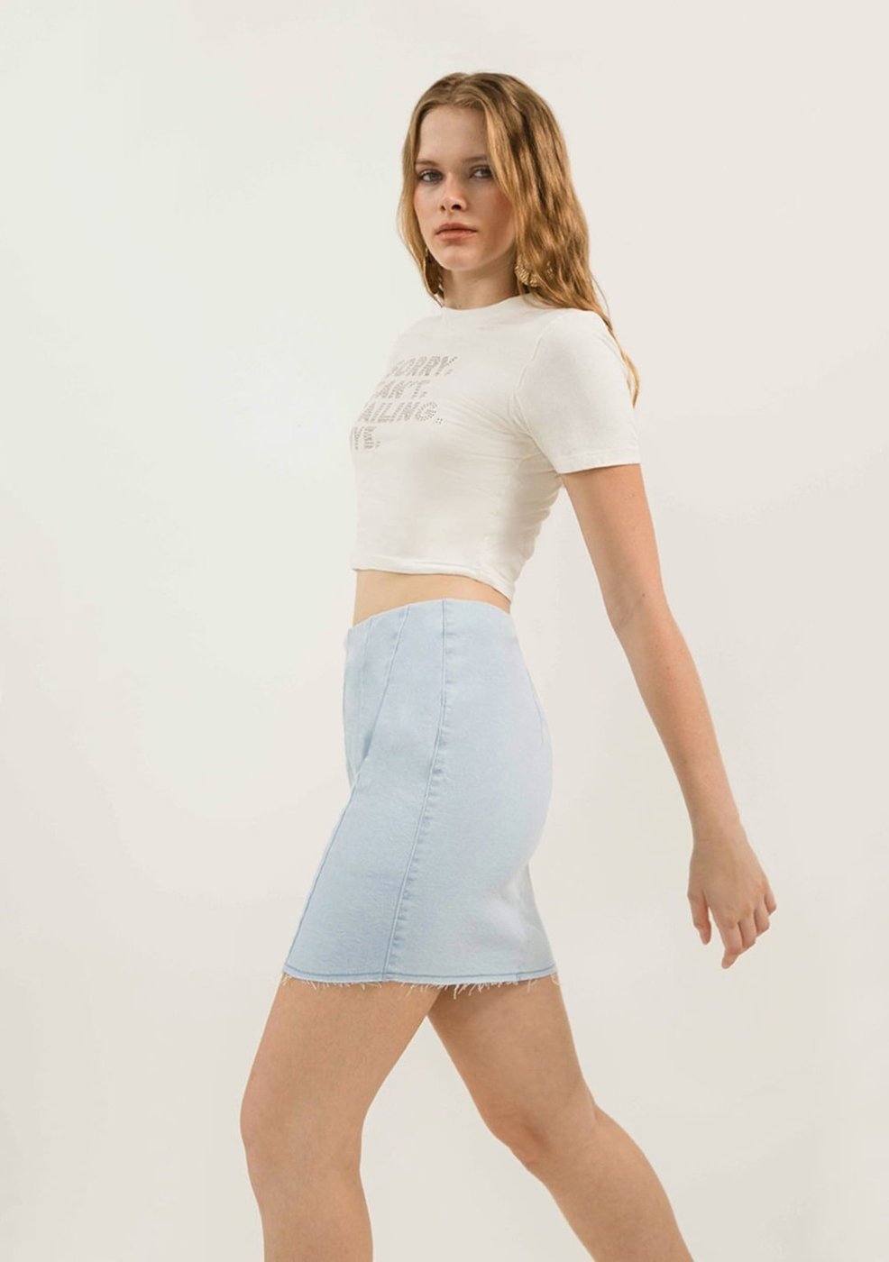 Saia Zinco Curta Reta Com Recorte