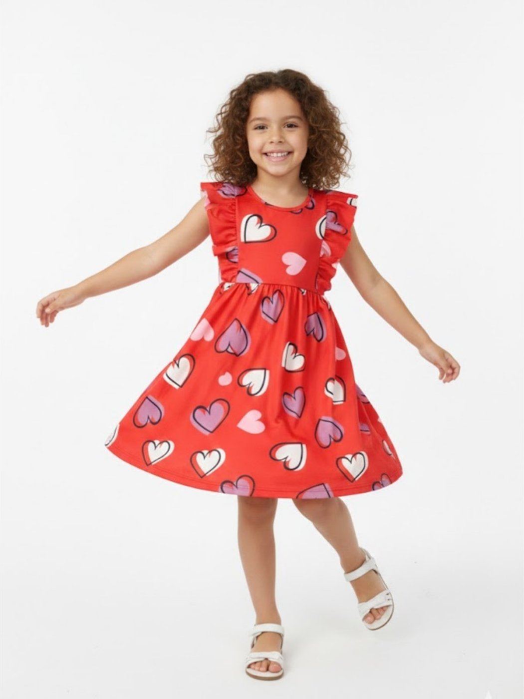 Imagem principal Infantil - Vestido Menina com Babados Coração ROSA AZUL KIDS vermelho ROSA AZUL KIDS vermelho