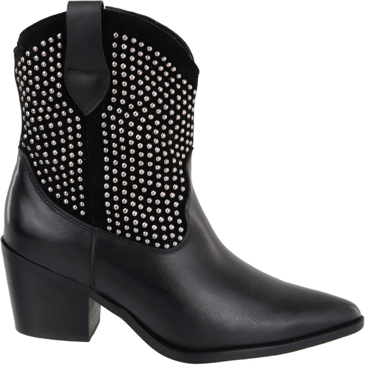 Imagem principal Bota Texana Country Cano Curto Western Brilho em Couro Maria Paula Preta preto preto