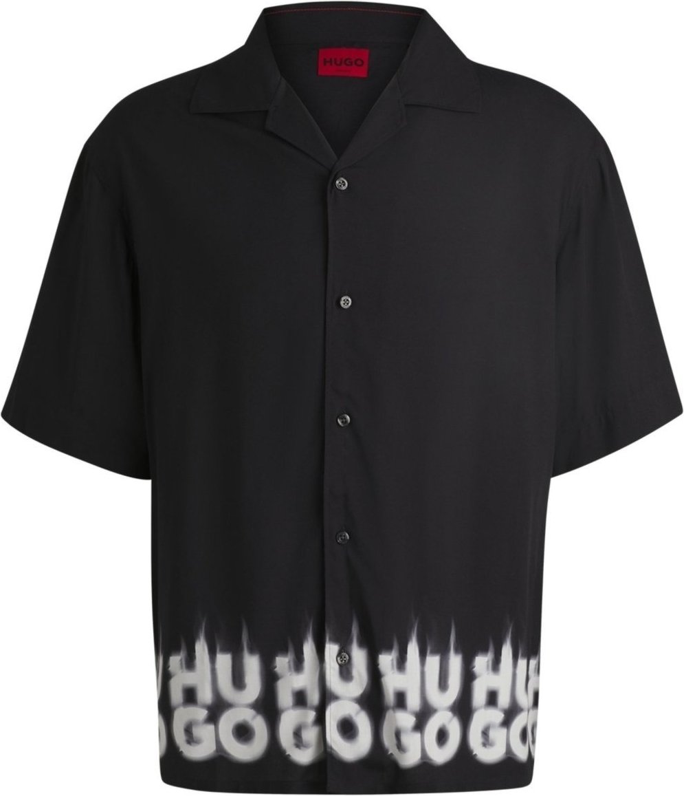 Imagem principal Camisa Oversized Com Logo Fumado Na Bainha S preto preto