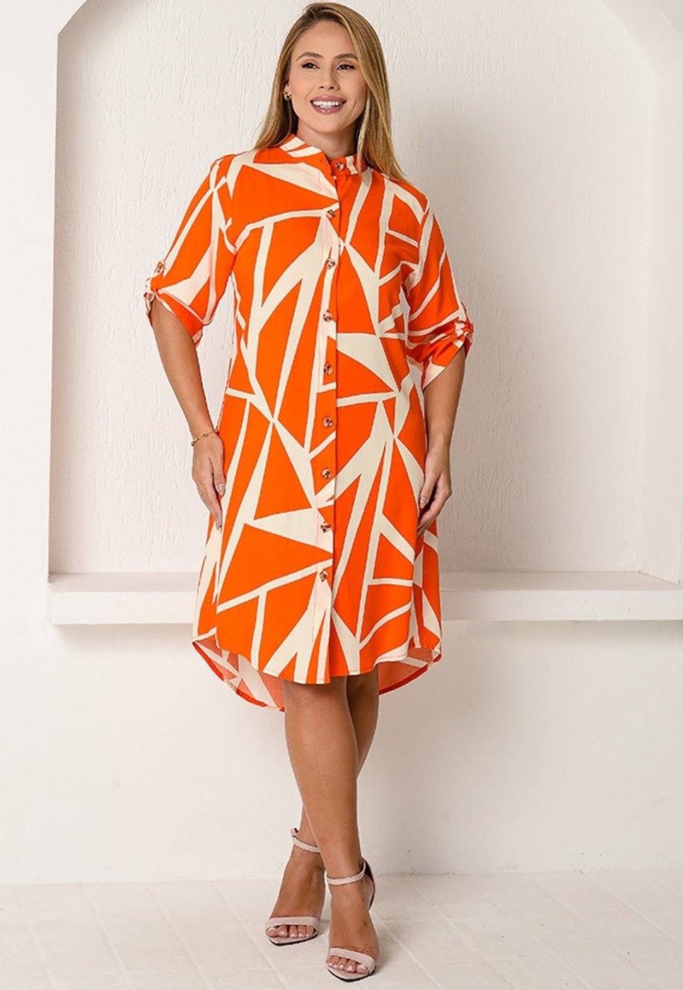 Imagem principal Vestido Chemise Botões C B’Bonnie Vitória B'Bonnie estampado B'Bonnie estampado