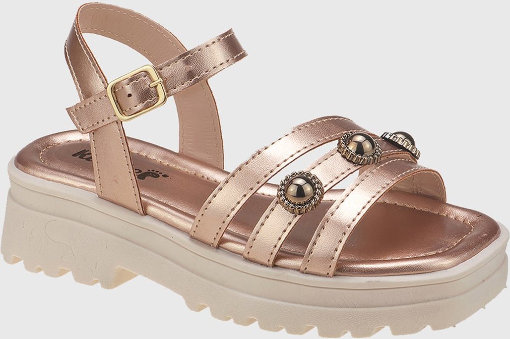 Infantil - Sandália Menina Plataforma Tratorada Metalizada tep